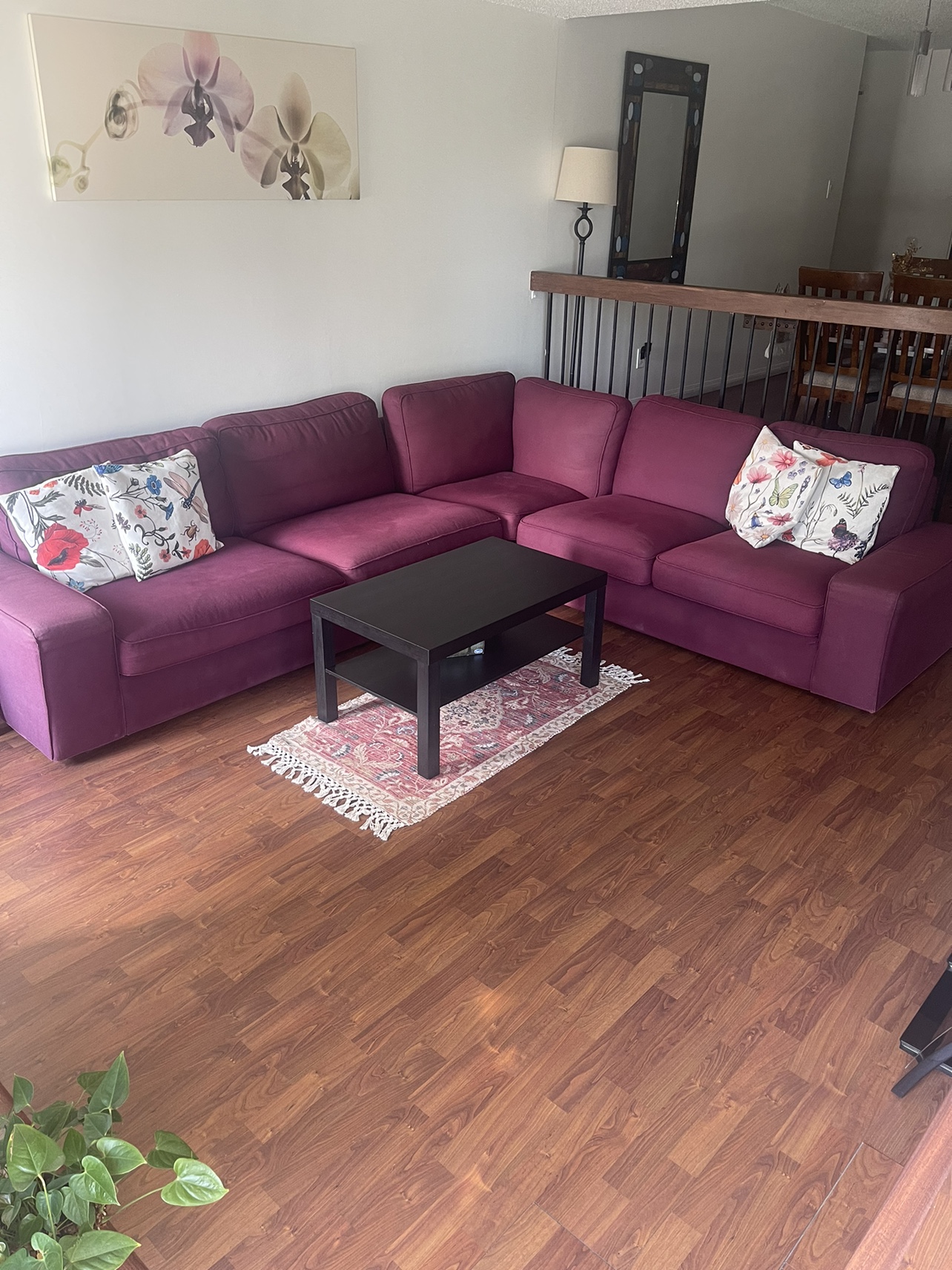 Purple Sectional Sofa - photo 2