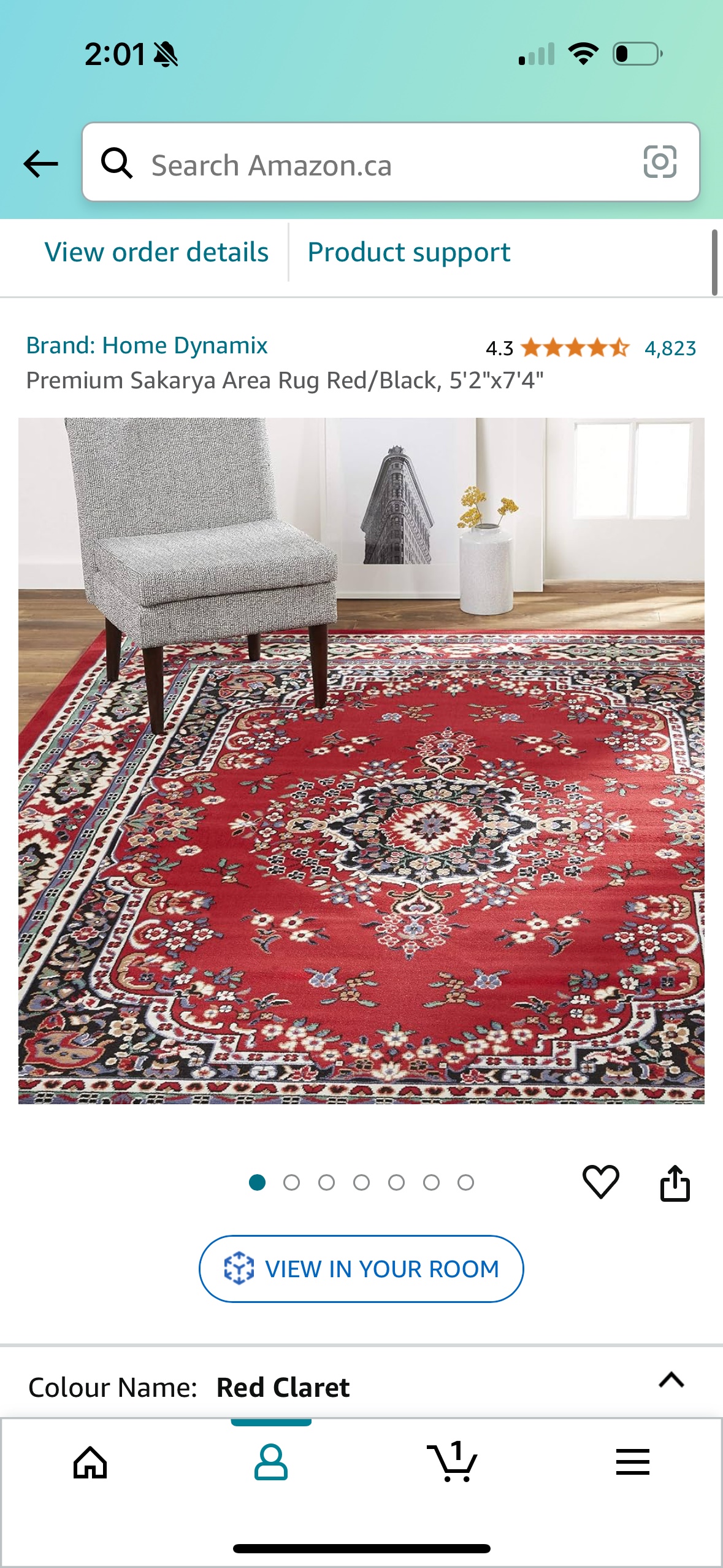 Red patterned Area Rug - photo 4