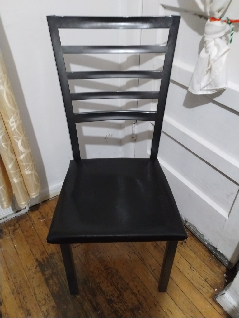 6 Black Metal Dining Chairs