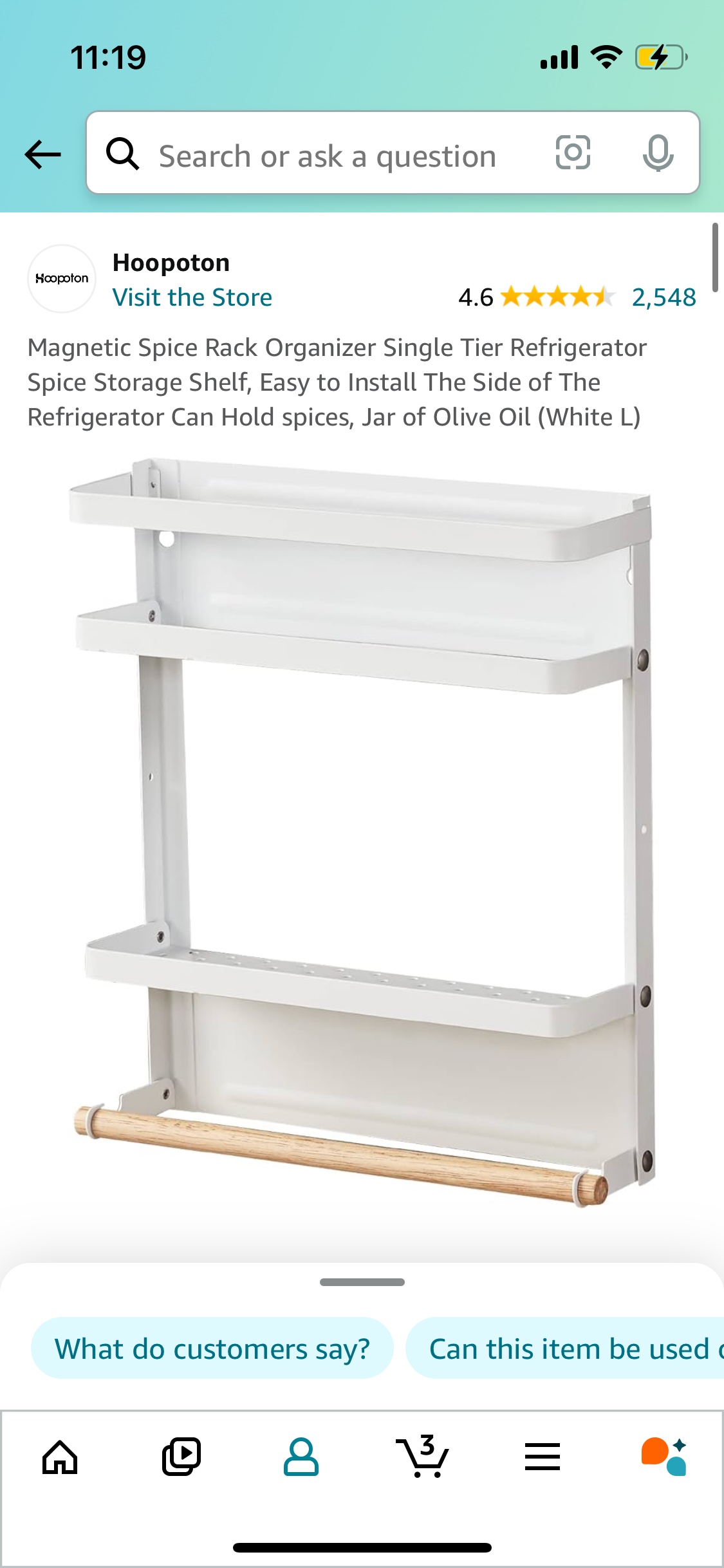 White Magnetic Refrigerator Organizer - photo 2