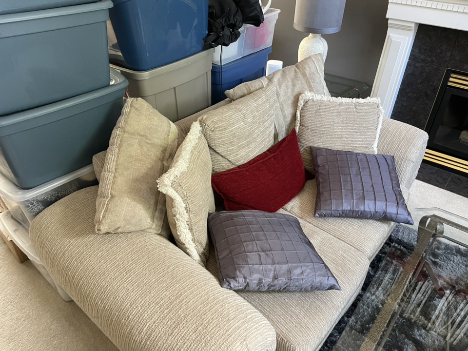 Tan Sofa and Loveseat