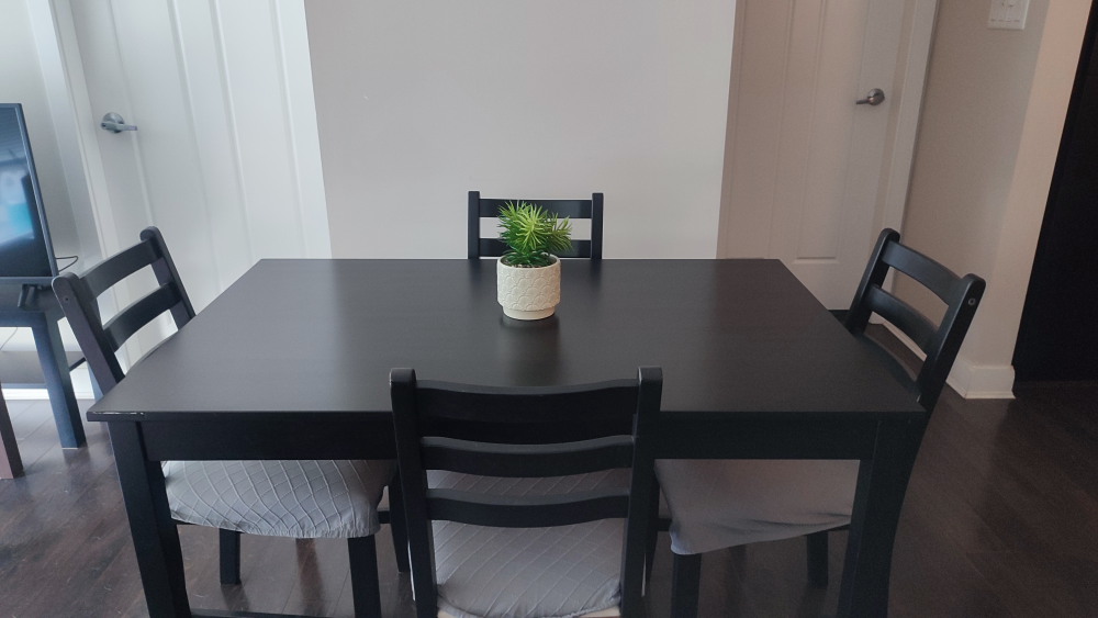 Table and 4 chairs black-brown IKEA