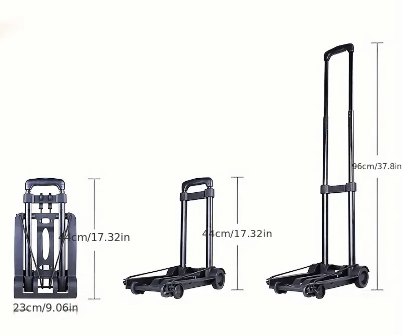 Durable Portable Folding Luggage Cart - Easy-Fold Push - photo 2