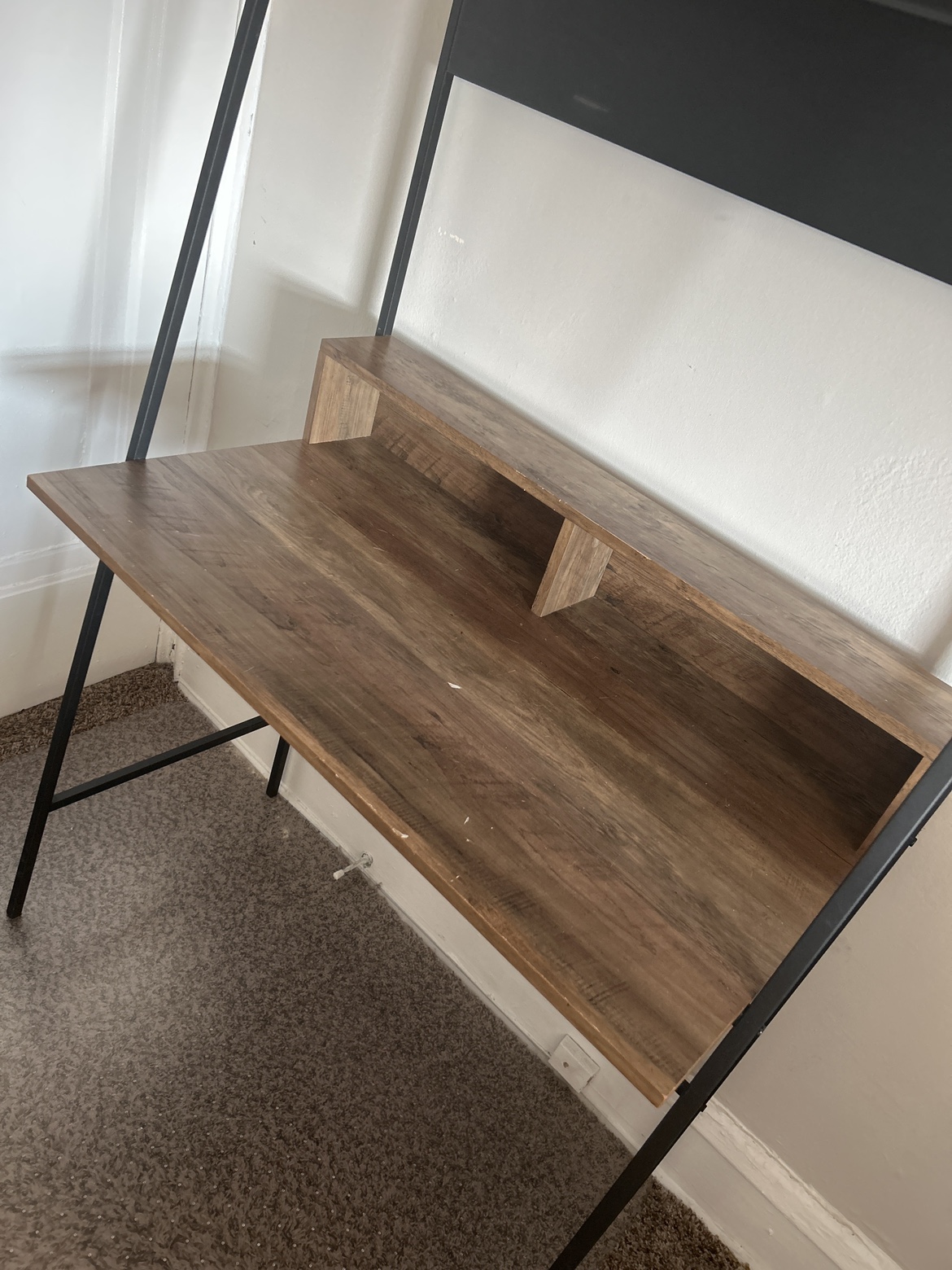 Black and Wood Desk with Shelves - photo 2