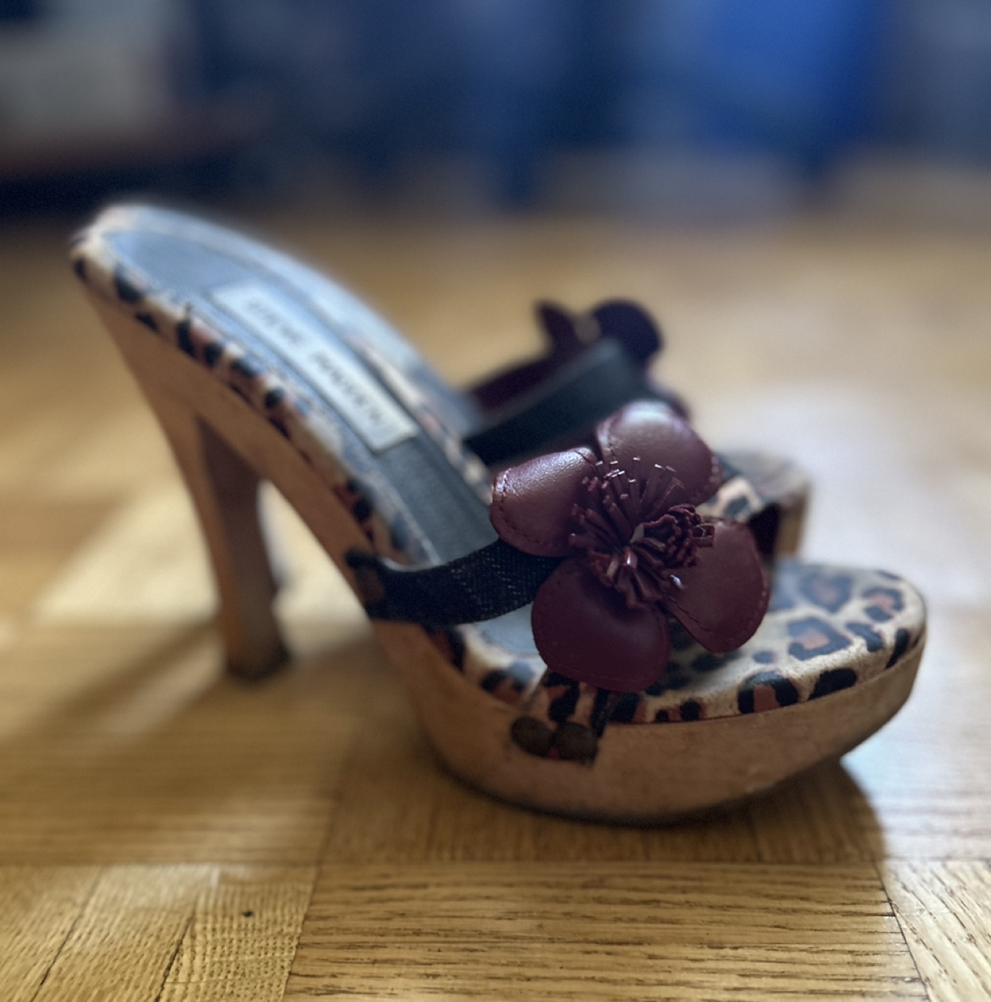 Steve Madden Leopard Print/Pin Stripe Heels - photo 2