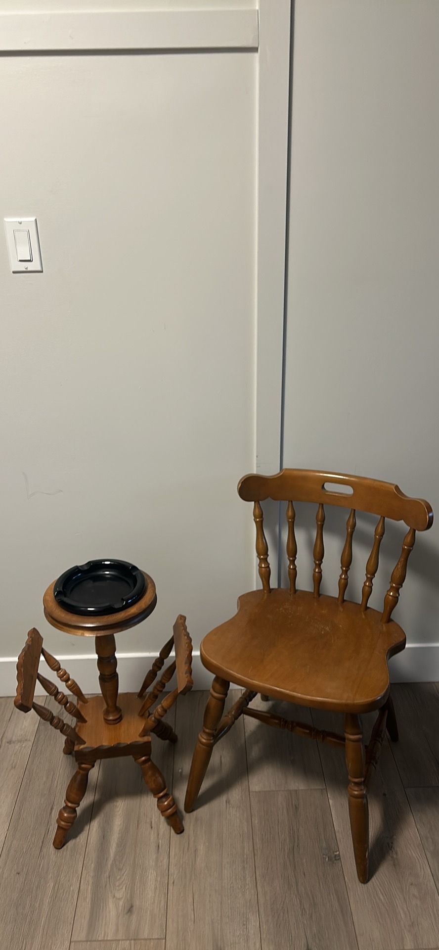 Vintage Ashtray Table and Chair Set - photo 2