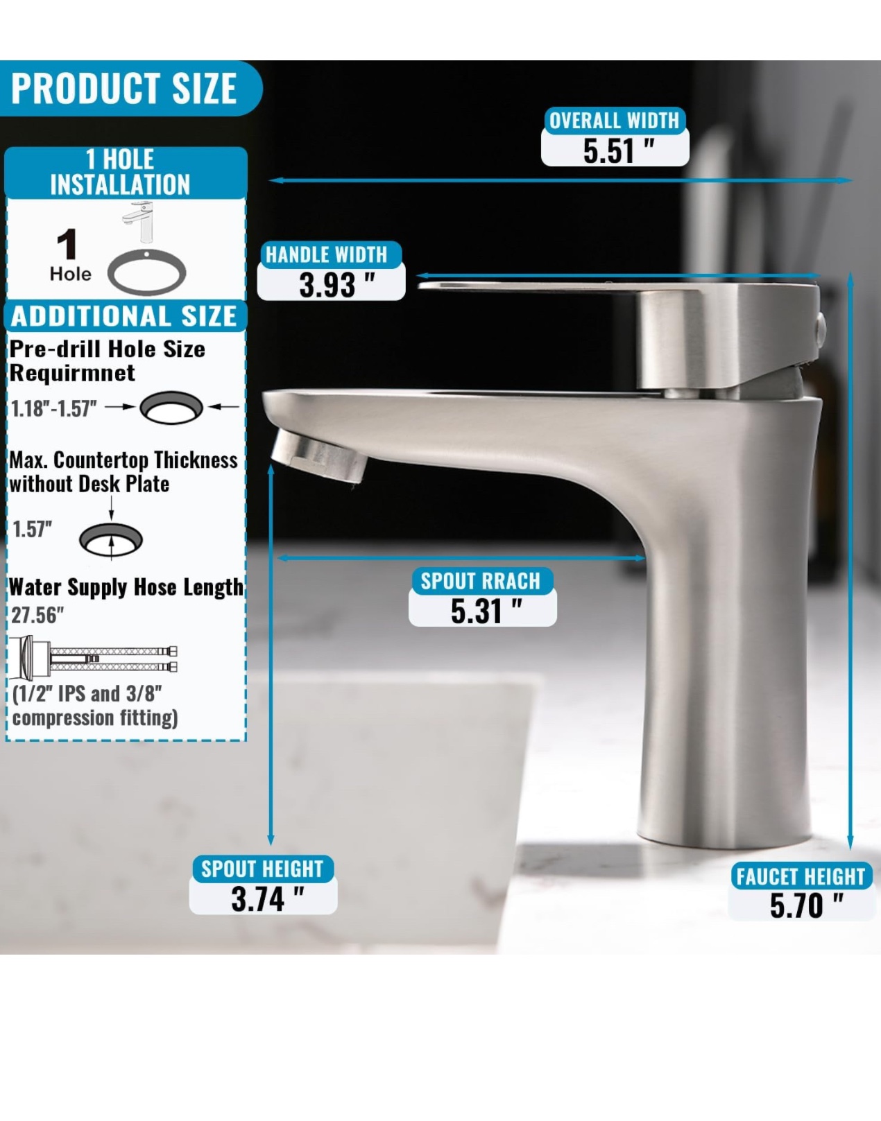 Single Hole Bathroom Faucet