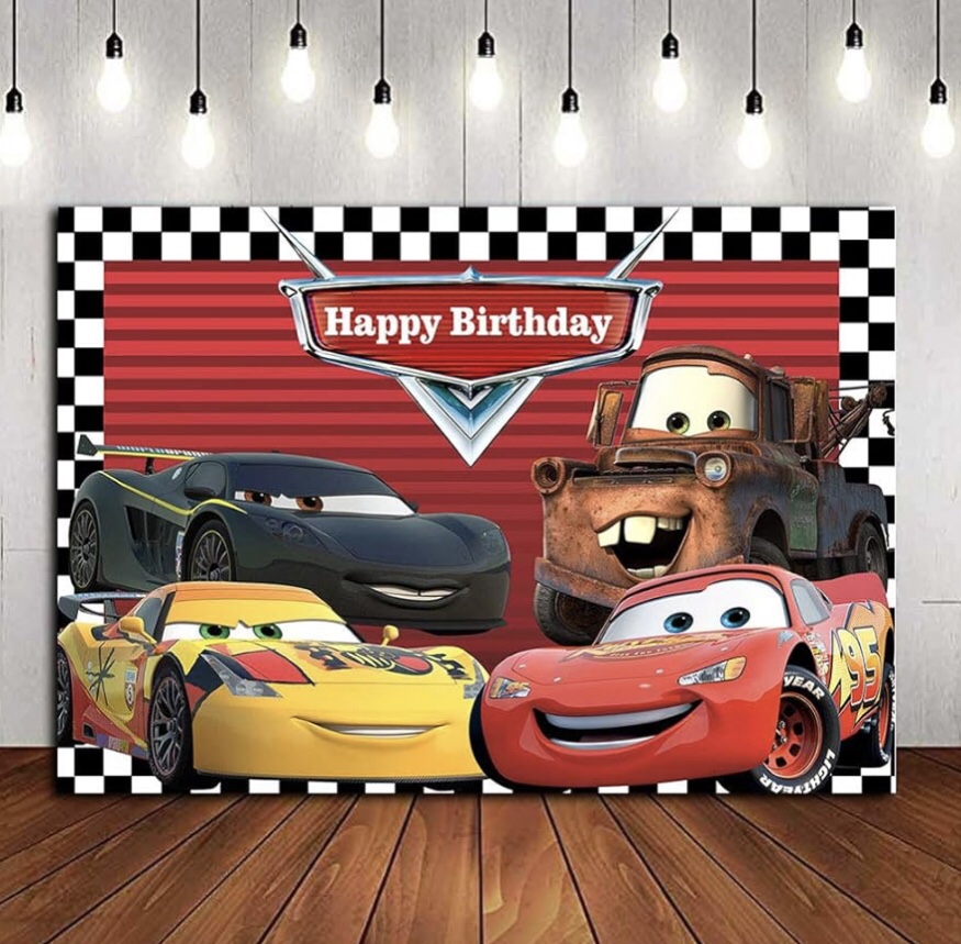 New 6’x8’Cars Birthday Wall Size Backdrop