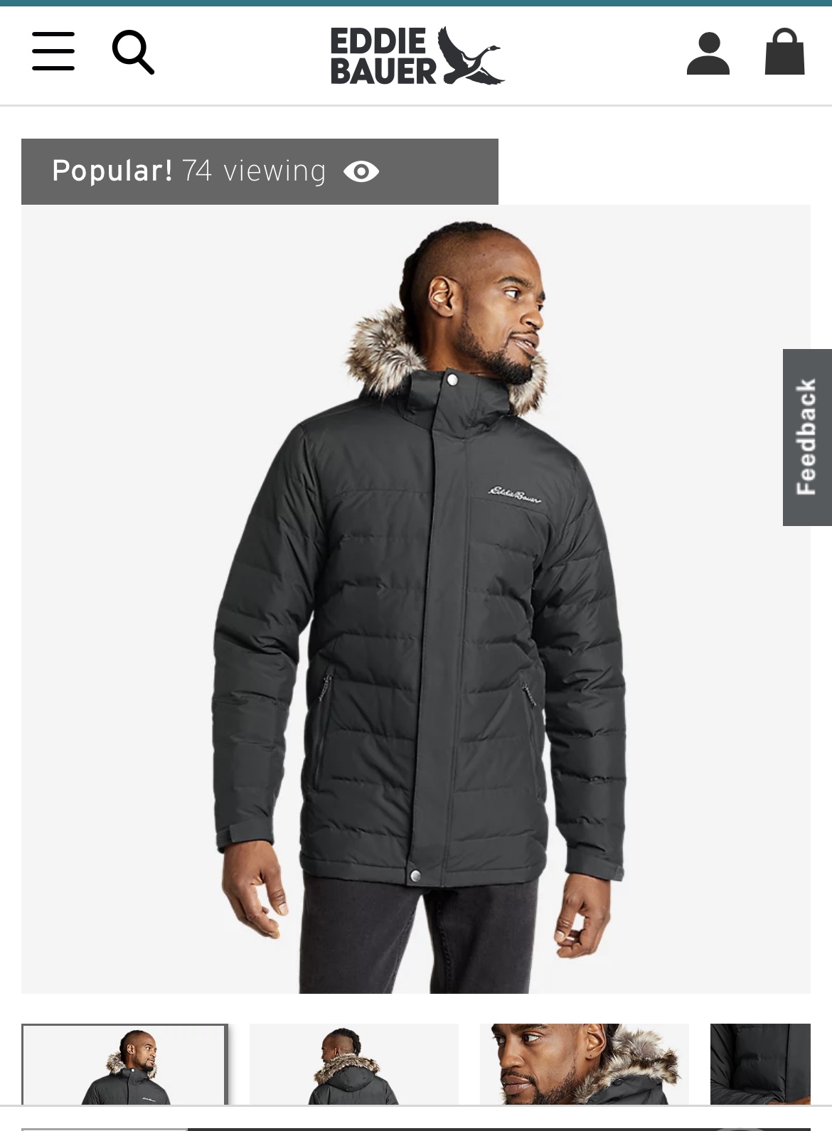 Eddie Bauer Men’s down Parka XL size thumbnail