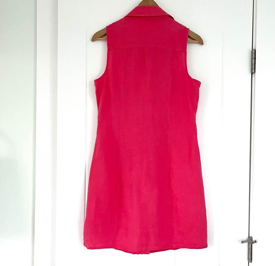 Guess Linen Coral Pink Sleeveless Shirt Dress Small image indicator(5)