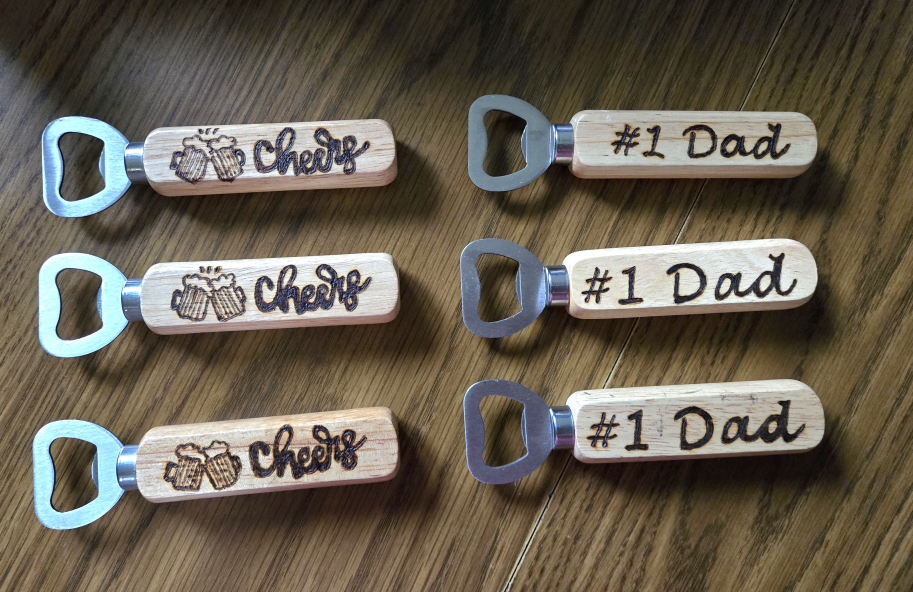 woodburned handcrafted bottle opener