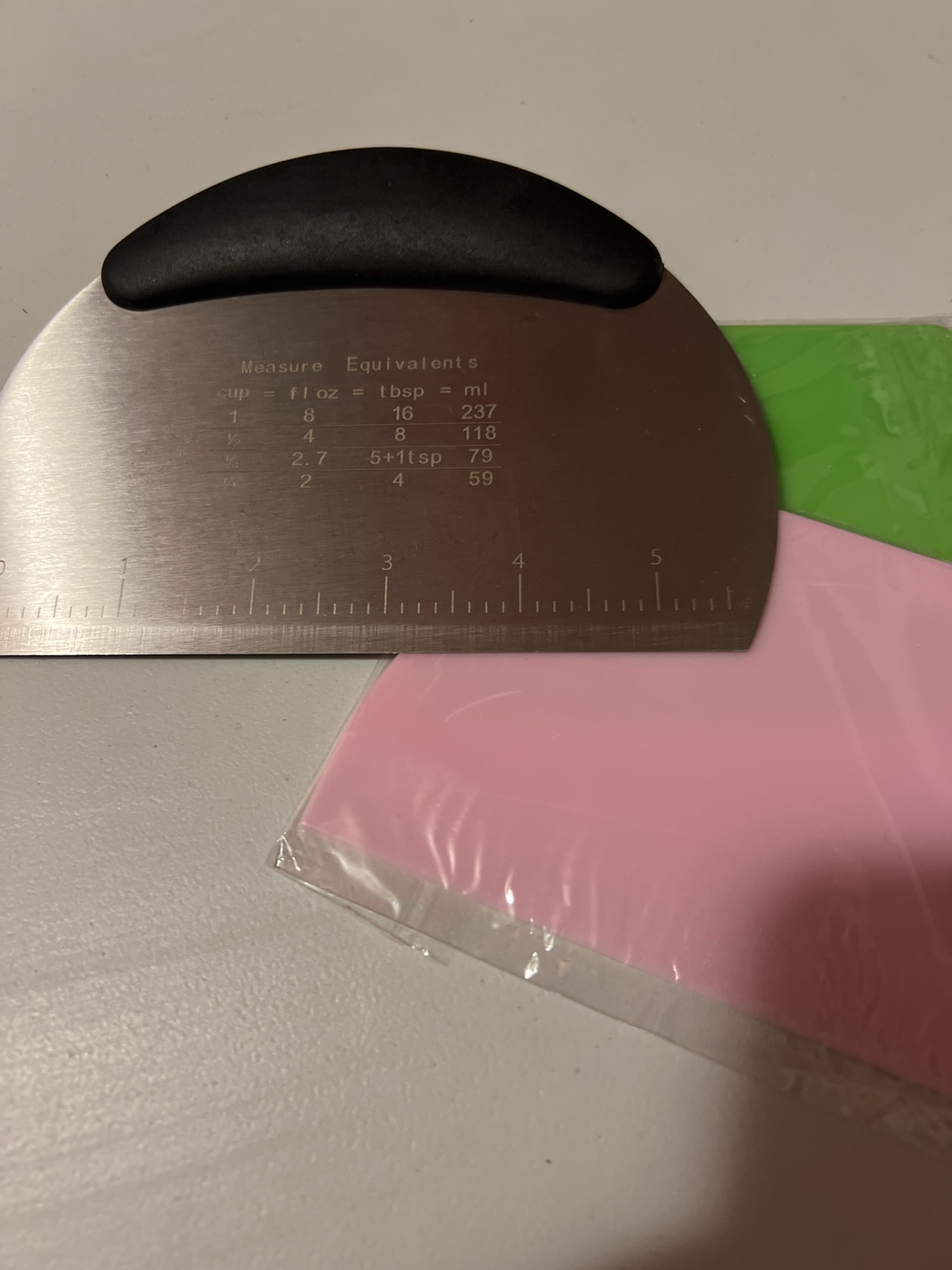 Stainless steel dough scraper