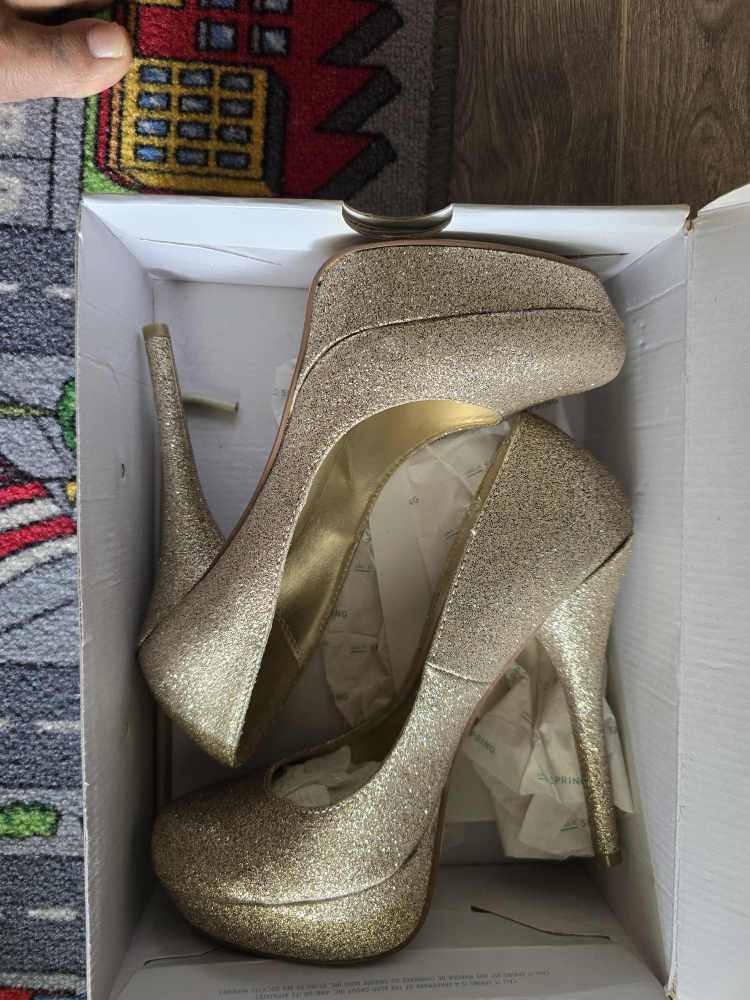 Gold Glitter Platform Heels image indicator(6)
