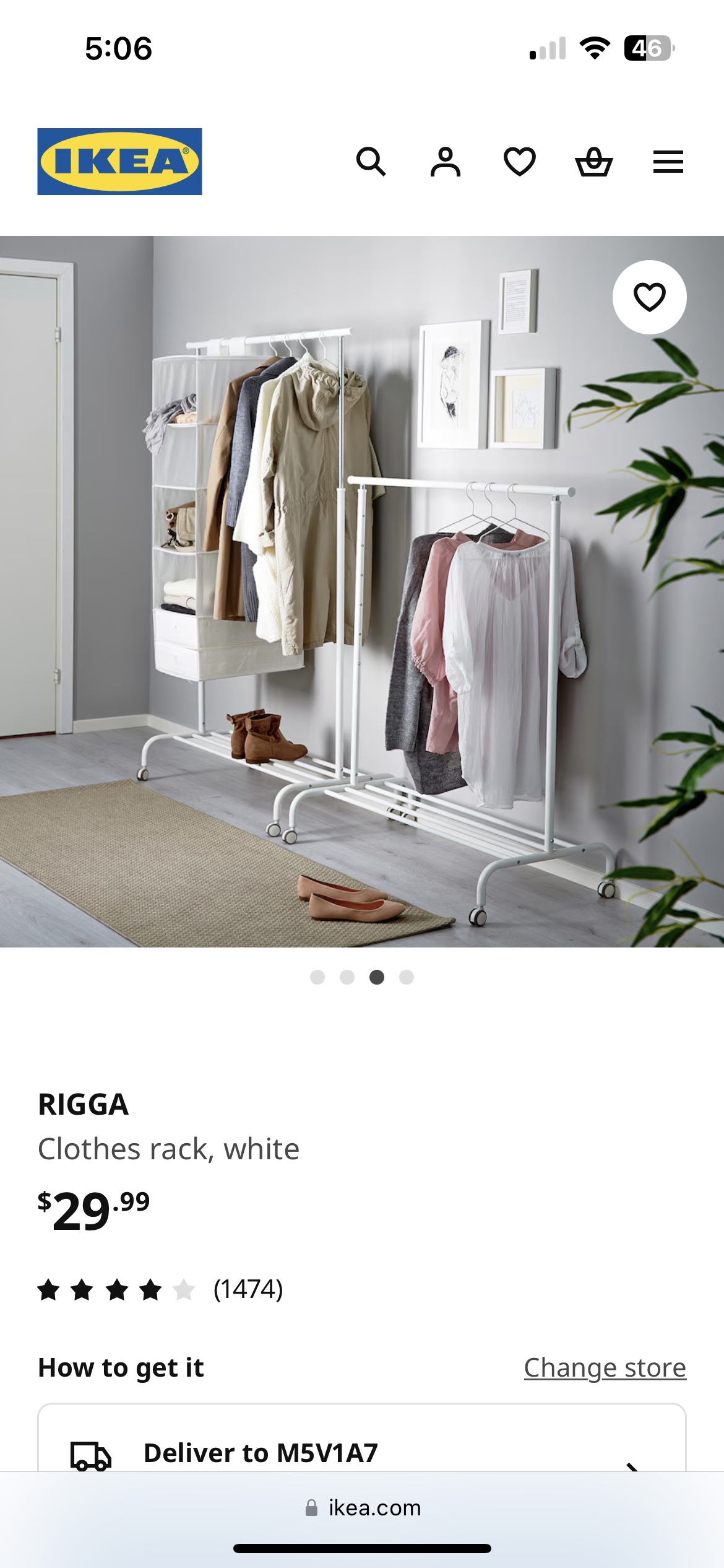Ikea RIGGA clothing rack - photo 2