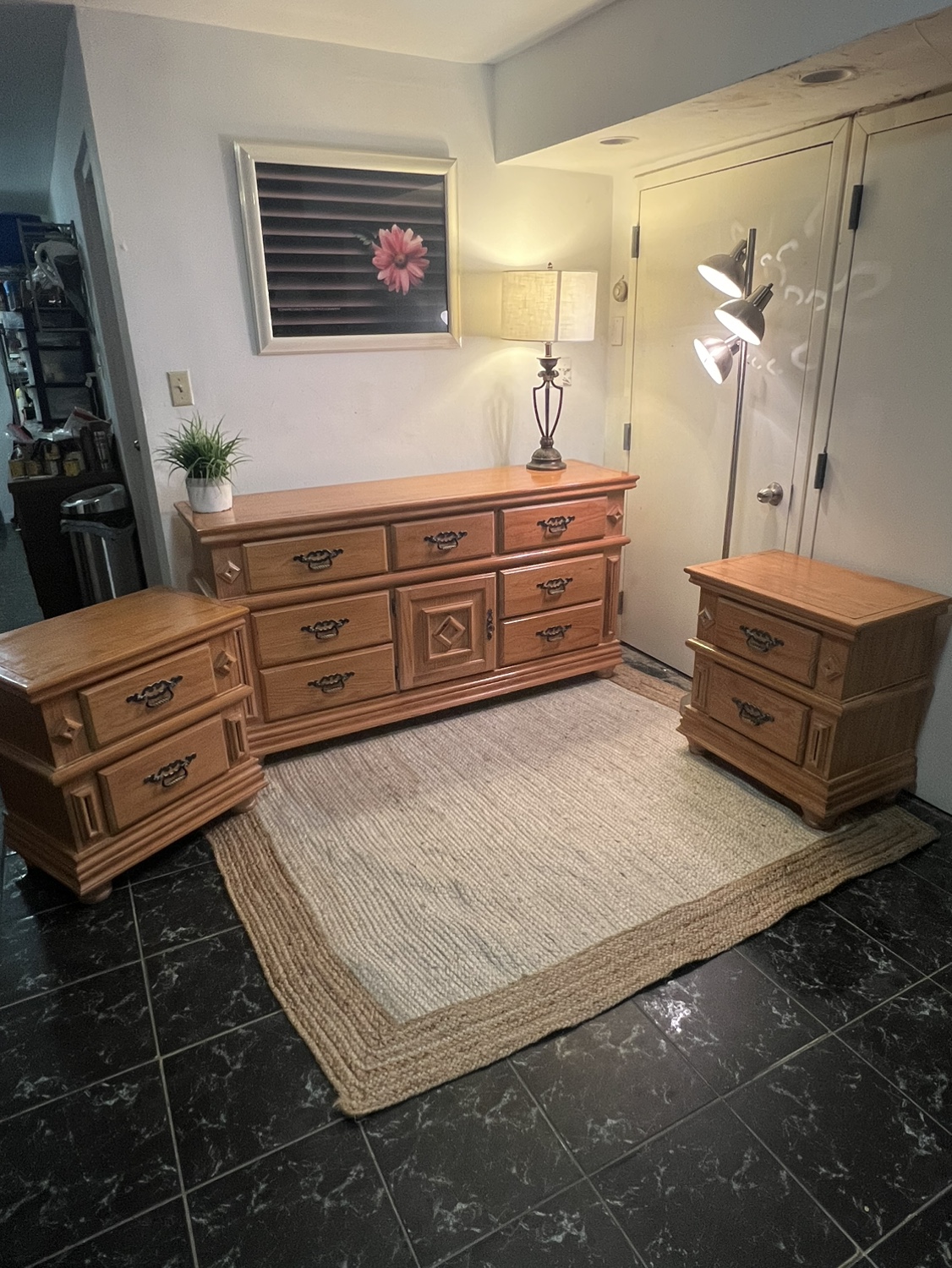 Wooden Dresser w/Two Nightstands - Delivery Available