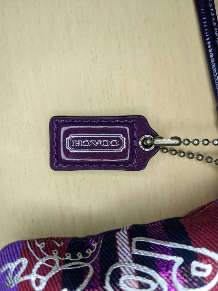 Coach Tartan Poppy Purple Plaid Tartan Wristlet / Pouch Small image indicator(9)