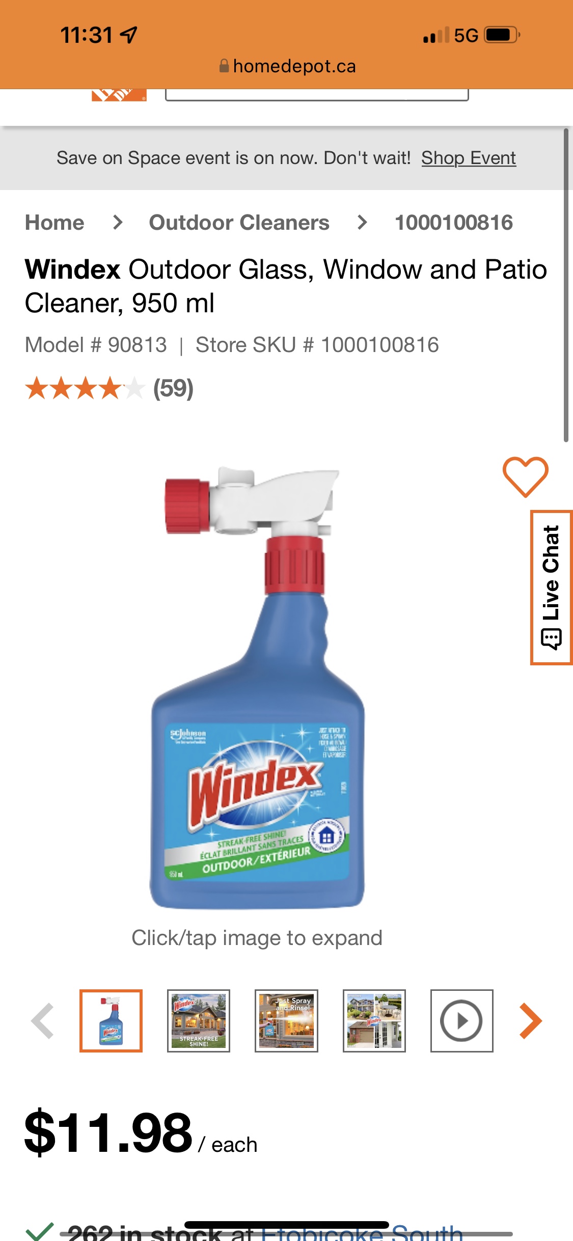 Windex Outdoor Glass Cleaner thumbnail