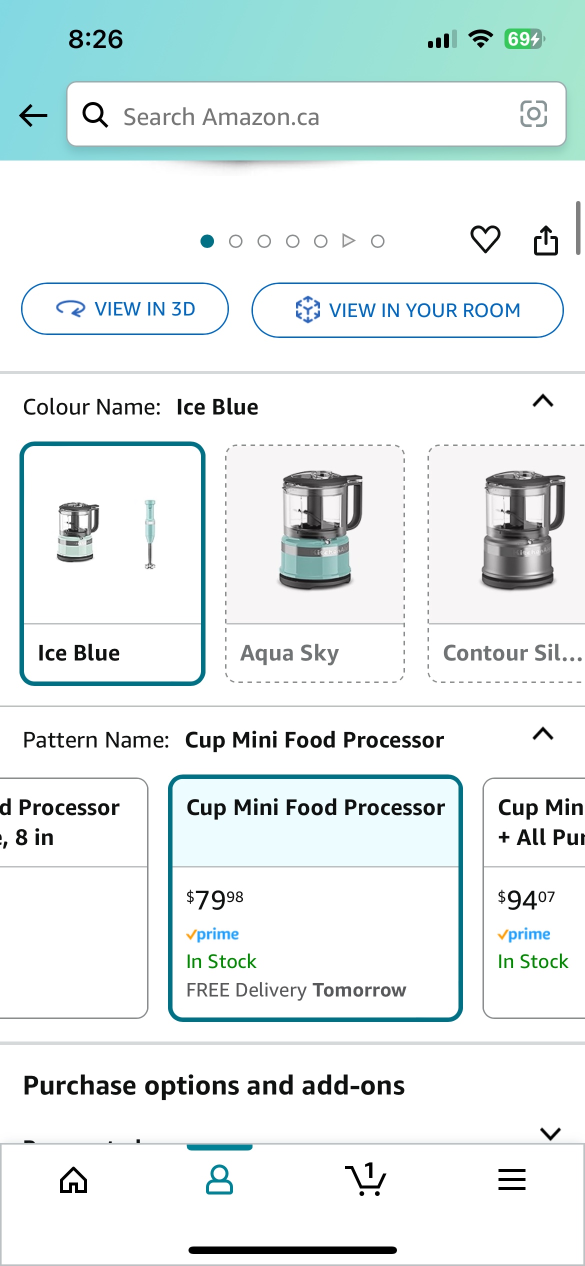 KitchenAid 3.5 Cup Mini Food Processor in Ice Blue image indicator(3)