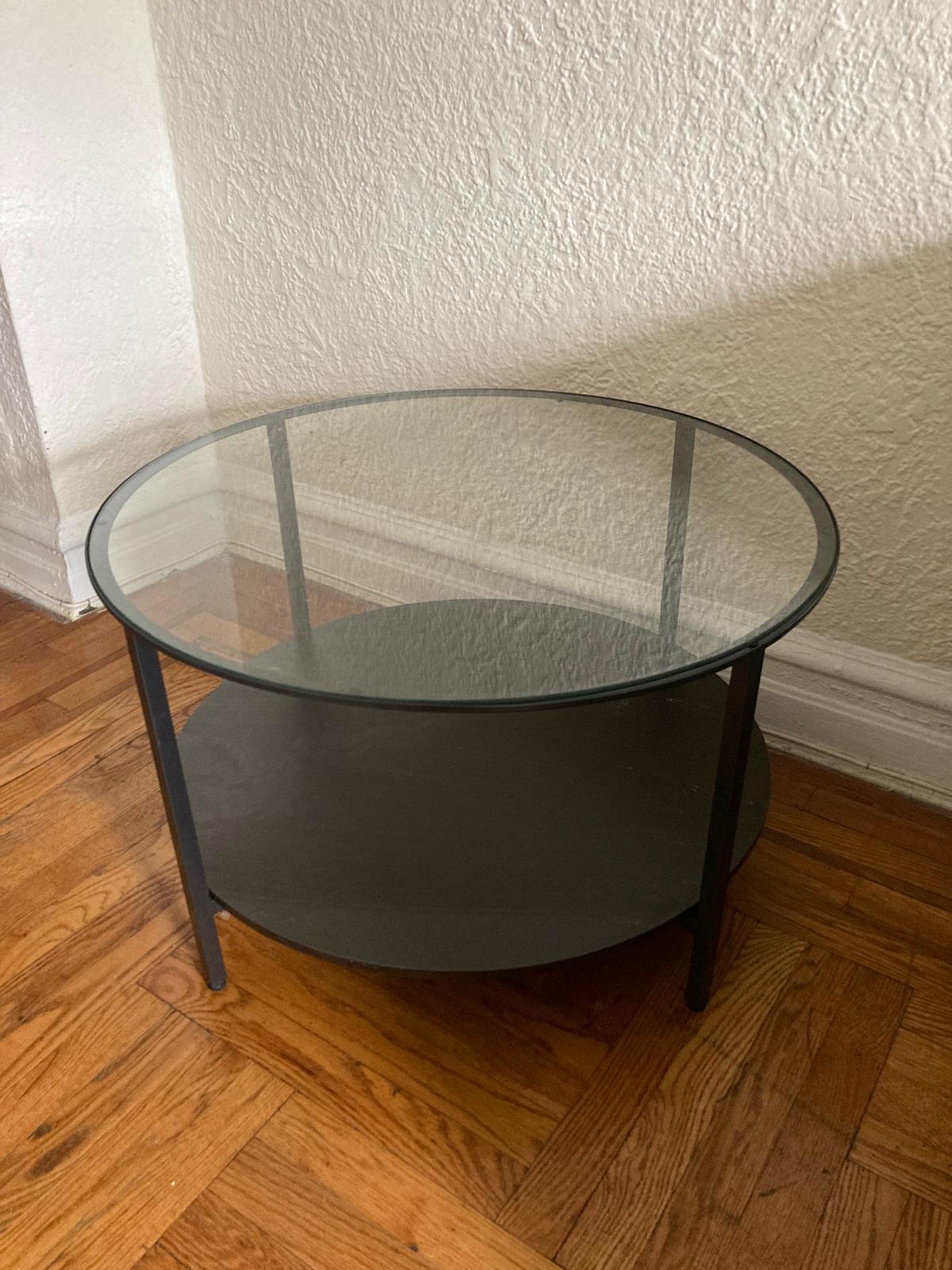 Glass and Metal Coffee Table