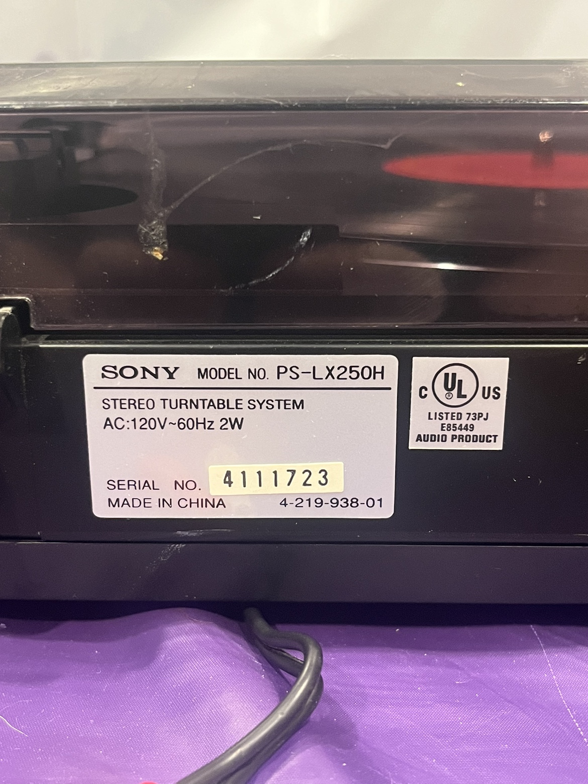 Sony PS-LX250H Record Player image indicator(4)