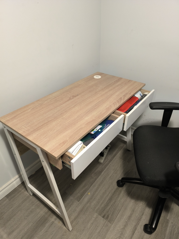 White Desk with Two Drawers and chair - photo 4