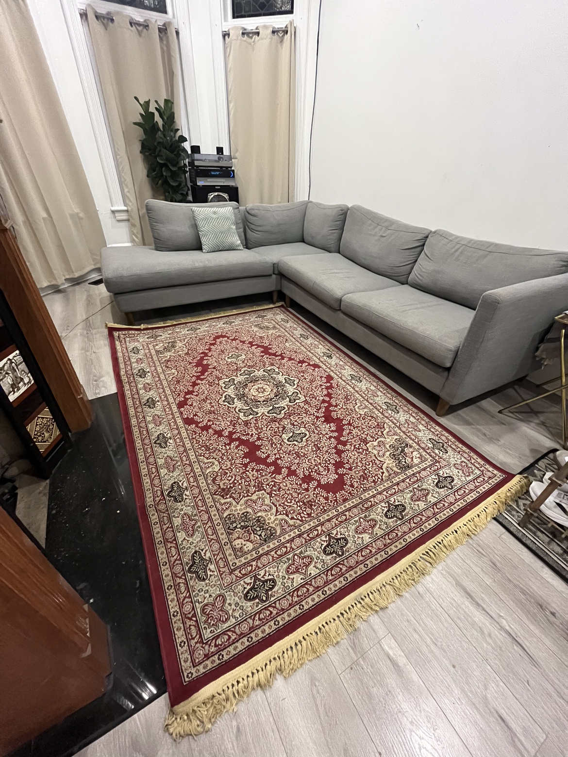 Red and Cream Oriental Rug thumbnail