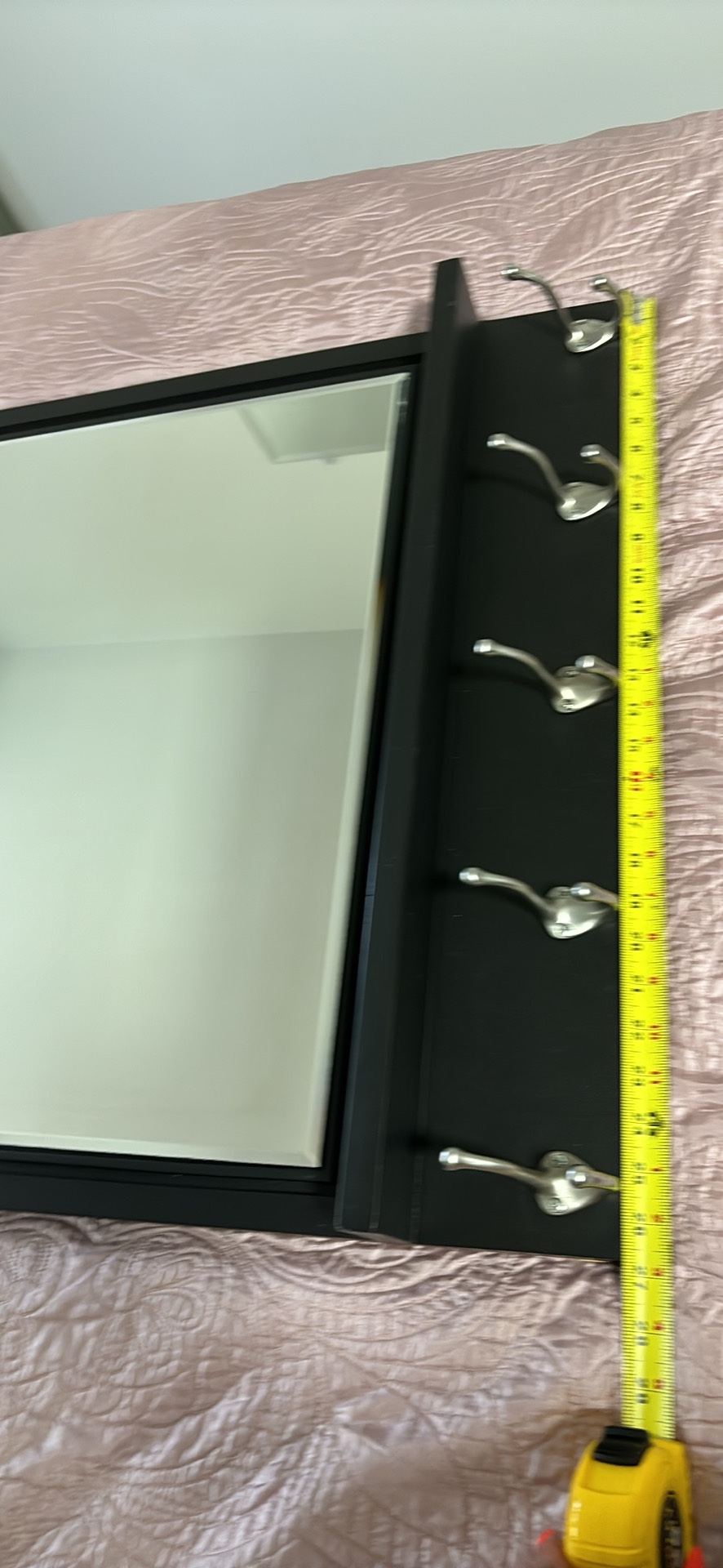 Mirror coat rack and shelf black image indicator(3)