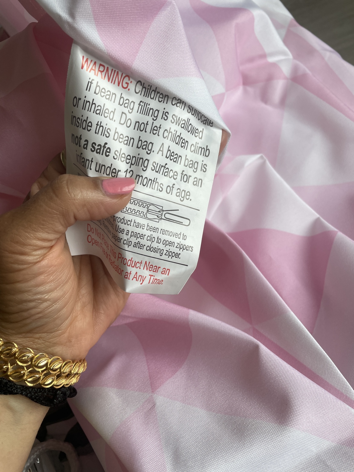 New last chance Pink and White Bean Bag Chair reduced - photo 2