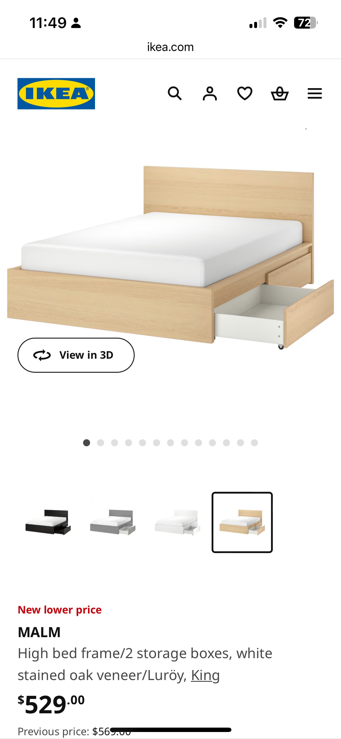Move out sale urgent!IKEA MALM King Size  Bedframe with Storage