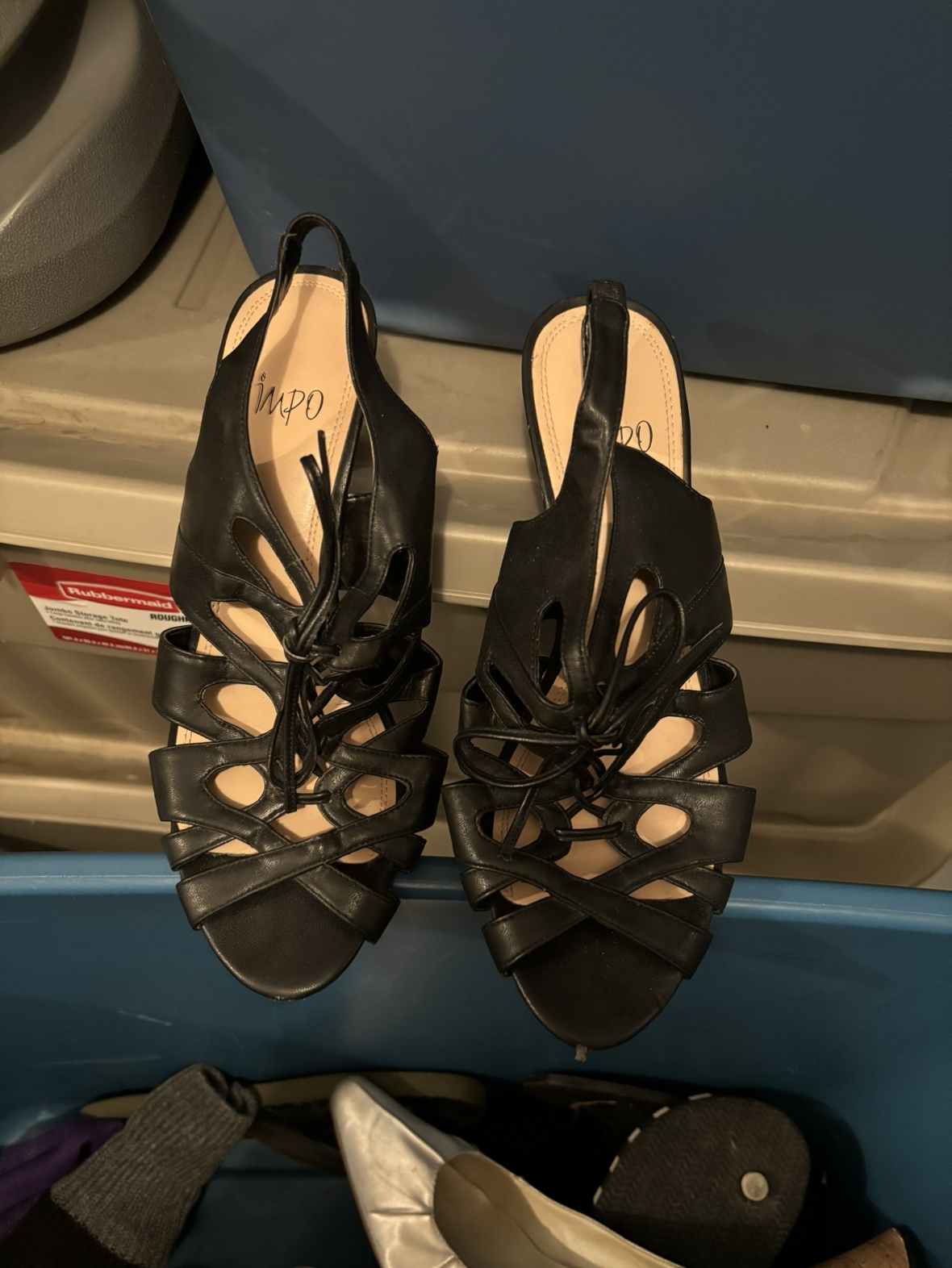 Black heeled sandals