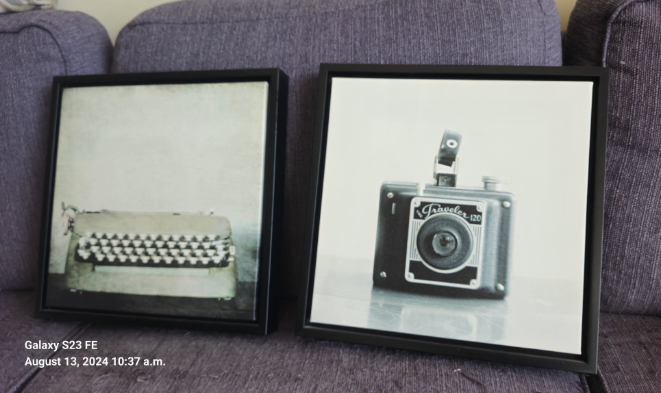 Vintage Typewriter and Camera Canvas Wall Art