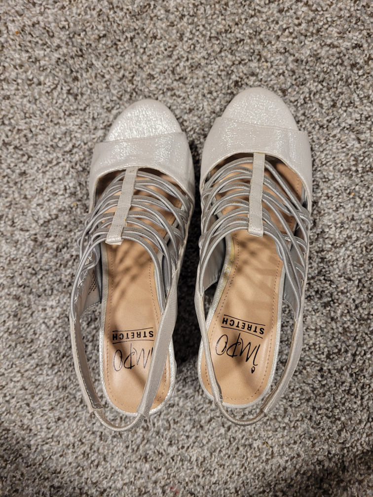 Silver Strappy Heels size 7.5