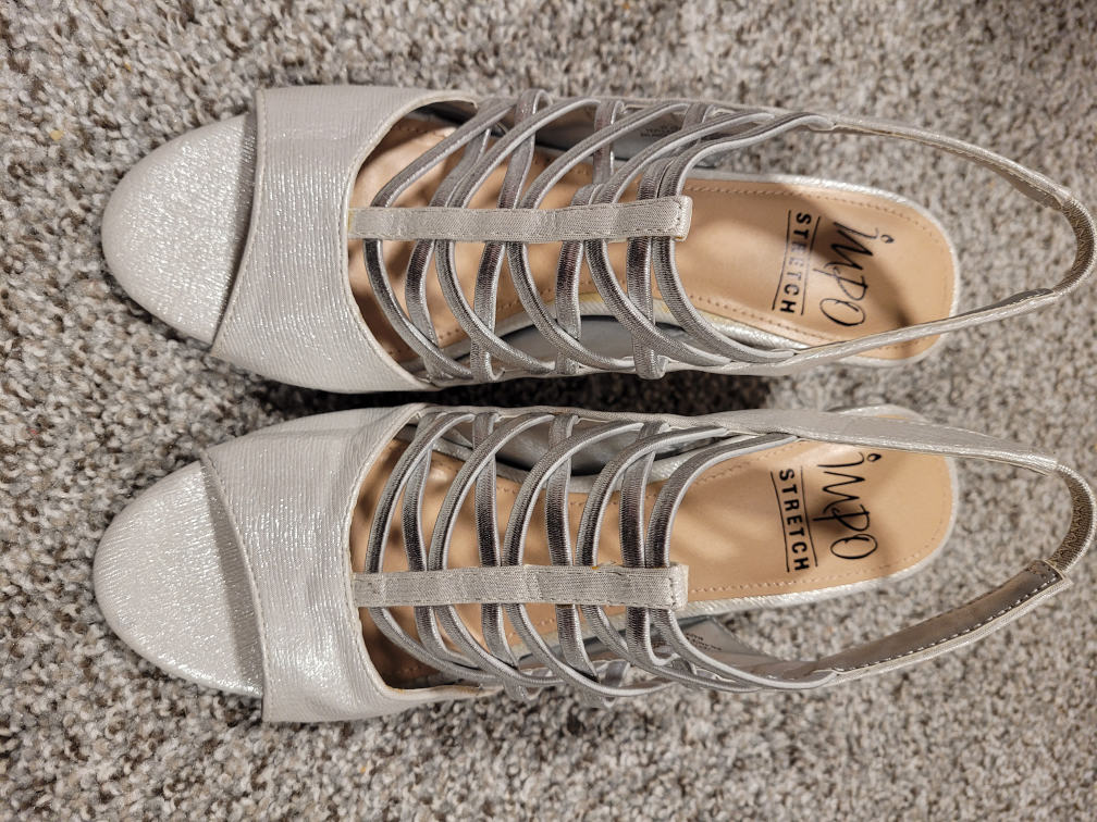 Silver Strappy Heels size 7.5 - photo 4