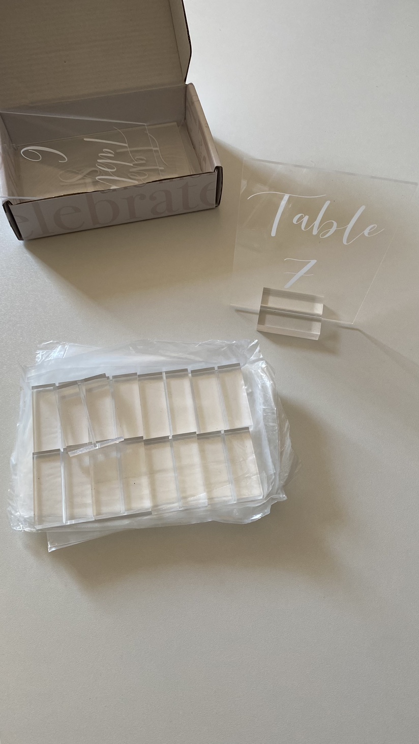 Acrylic Table Numbers 1-10 with Stands