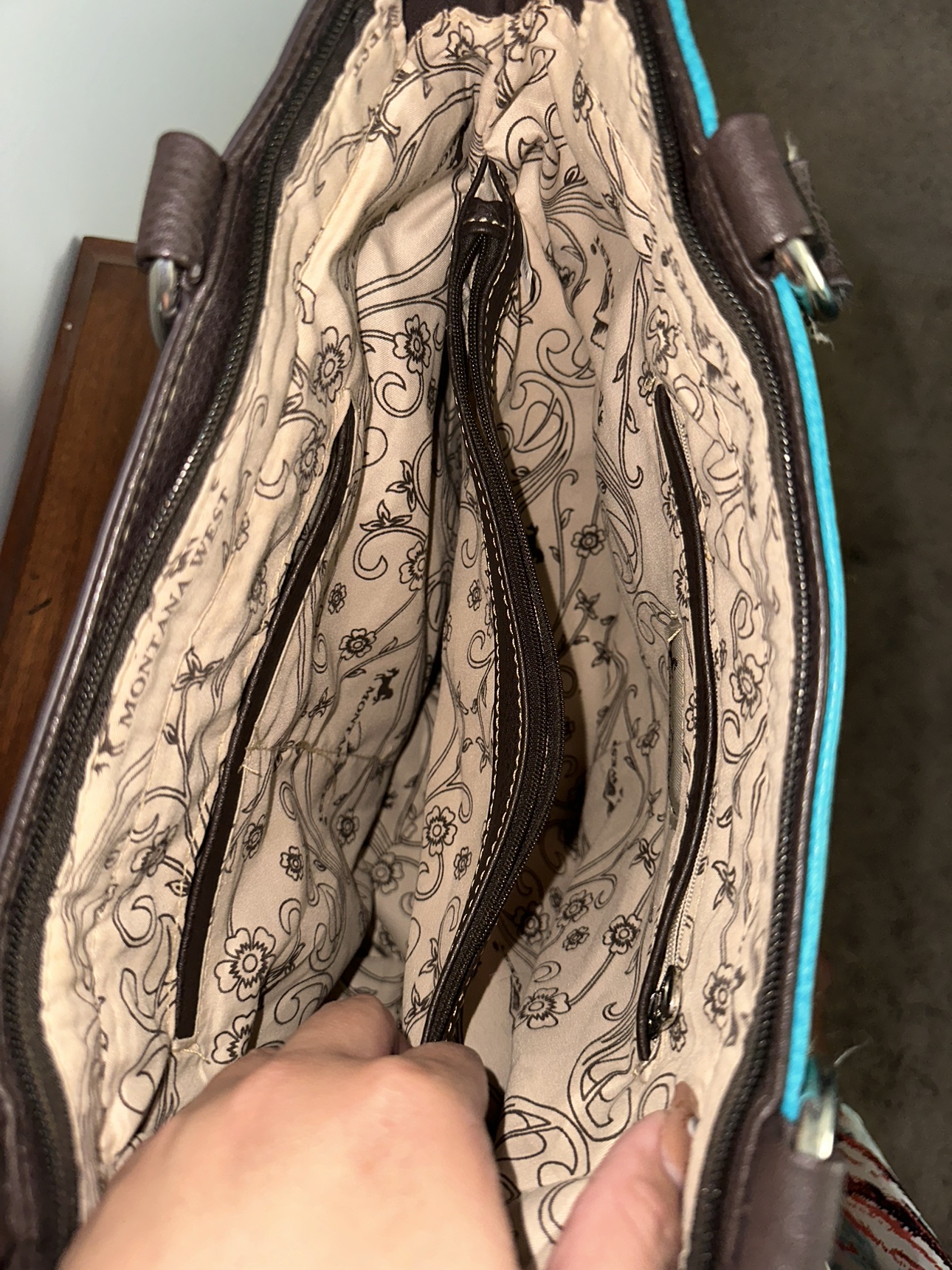 Montana West Turquoise and Brown Handbag - photo 2