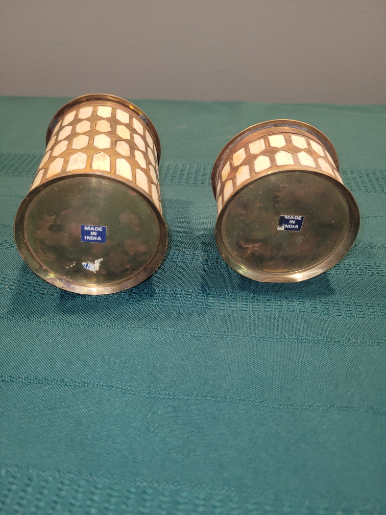 Pair of Vintage Brass Inlaid Vanity Boxes - photo 2