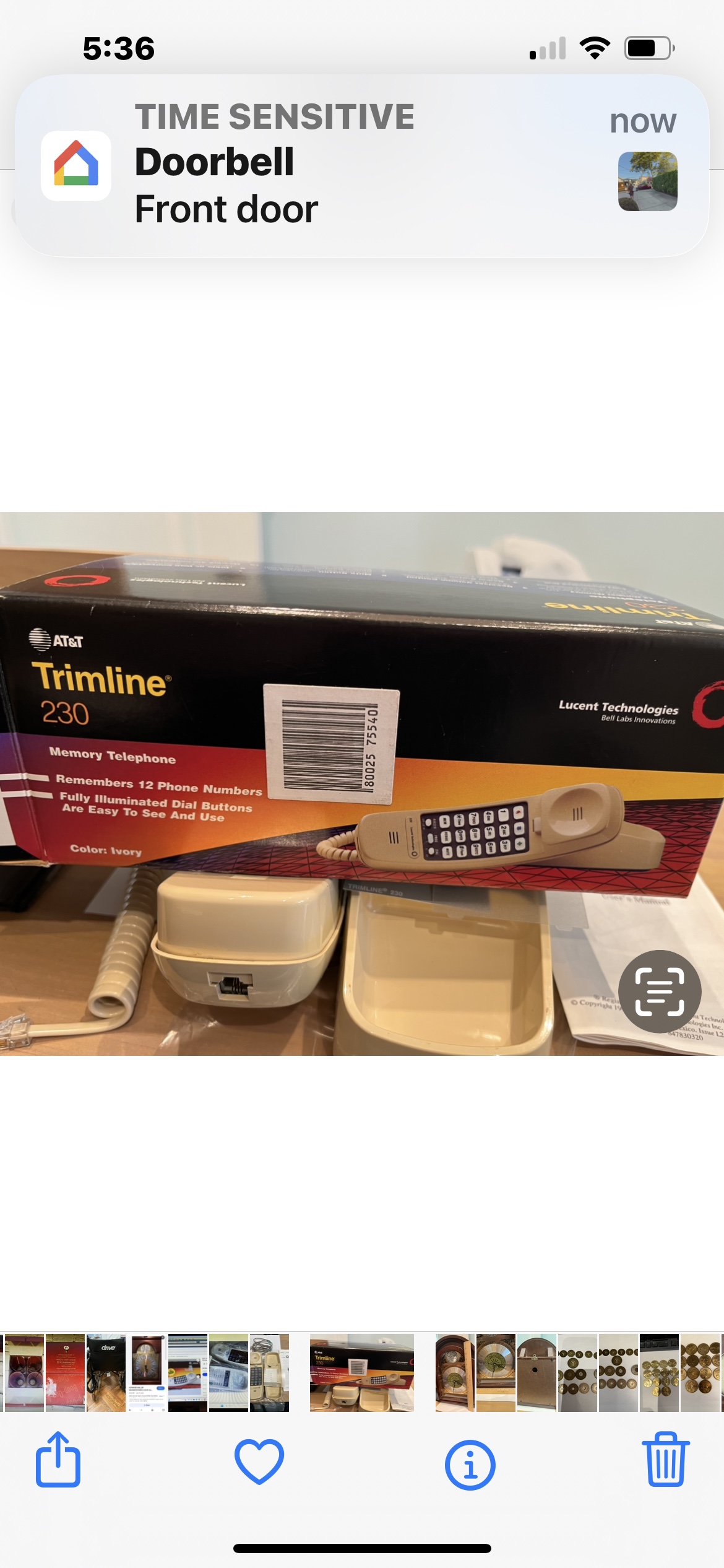 AT&T Trimline  230 Landline Phone Wall Dial image indicator(3)