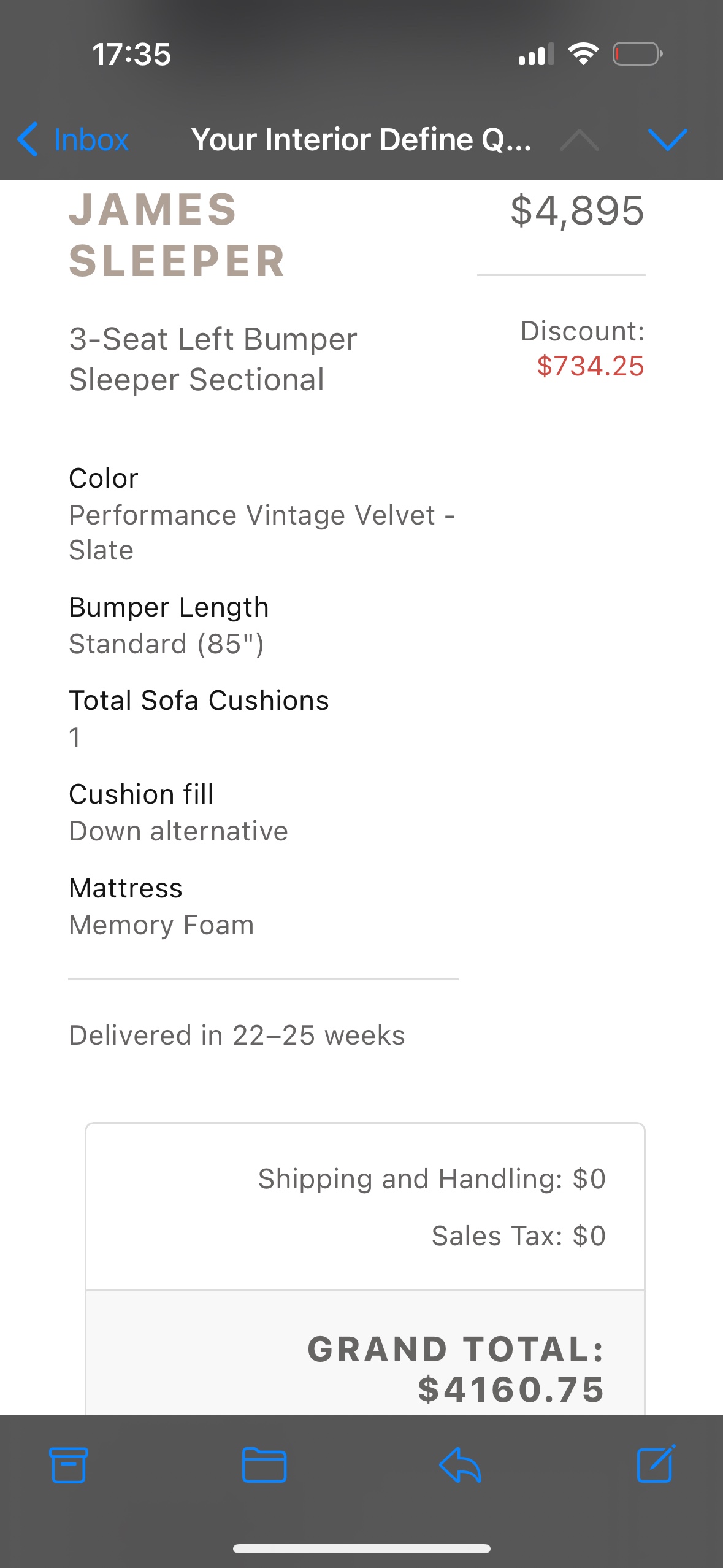 Interior Define James Sectional Sleeper - photo 4