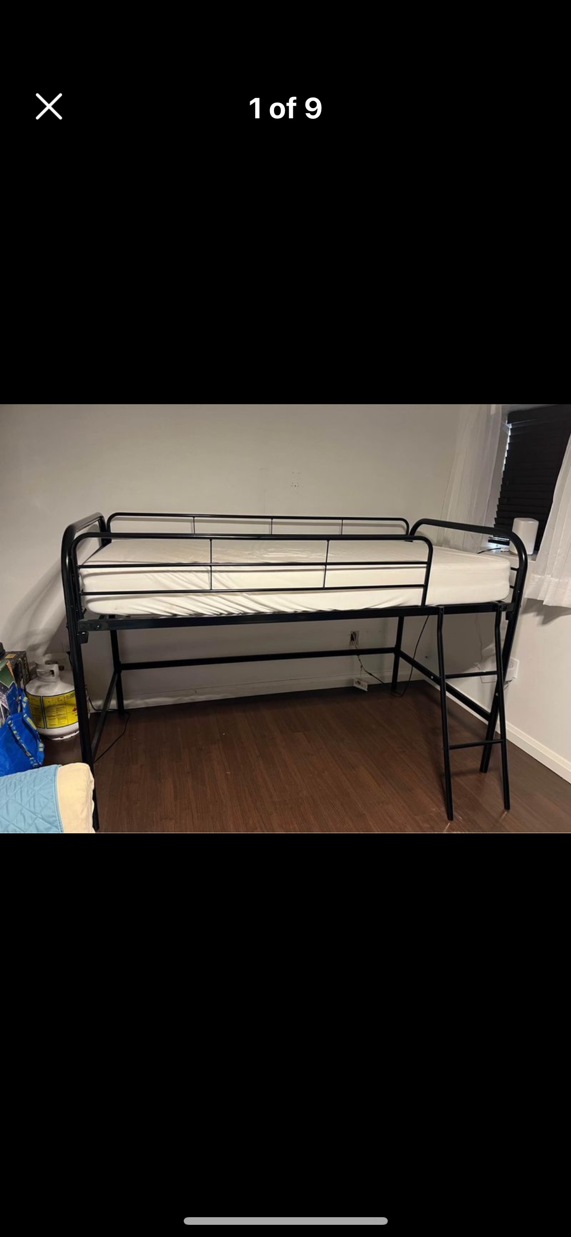 Black Metal Loft Bed