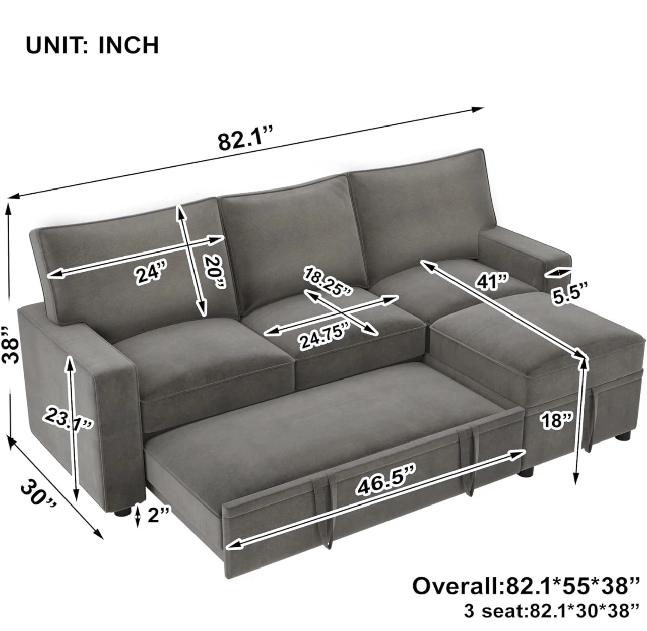 Sofa bed with storage - photo 5
