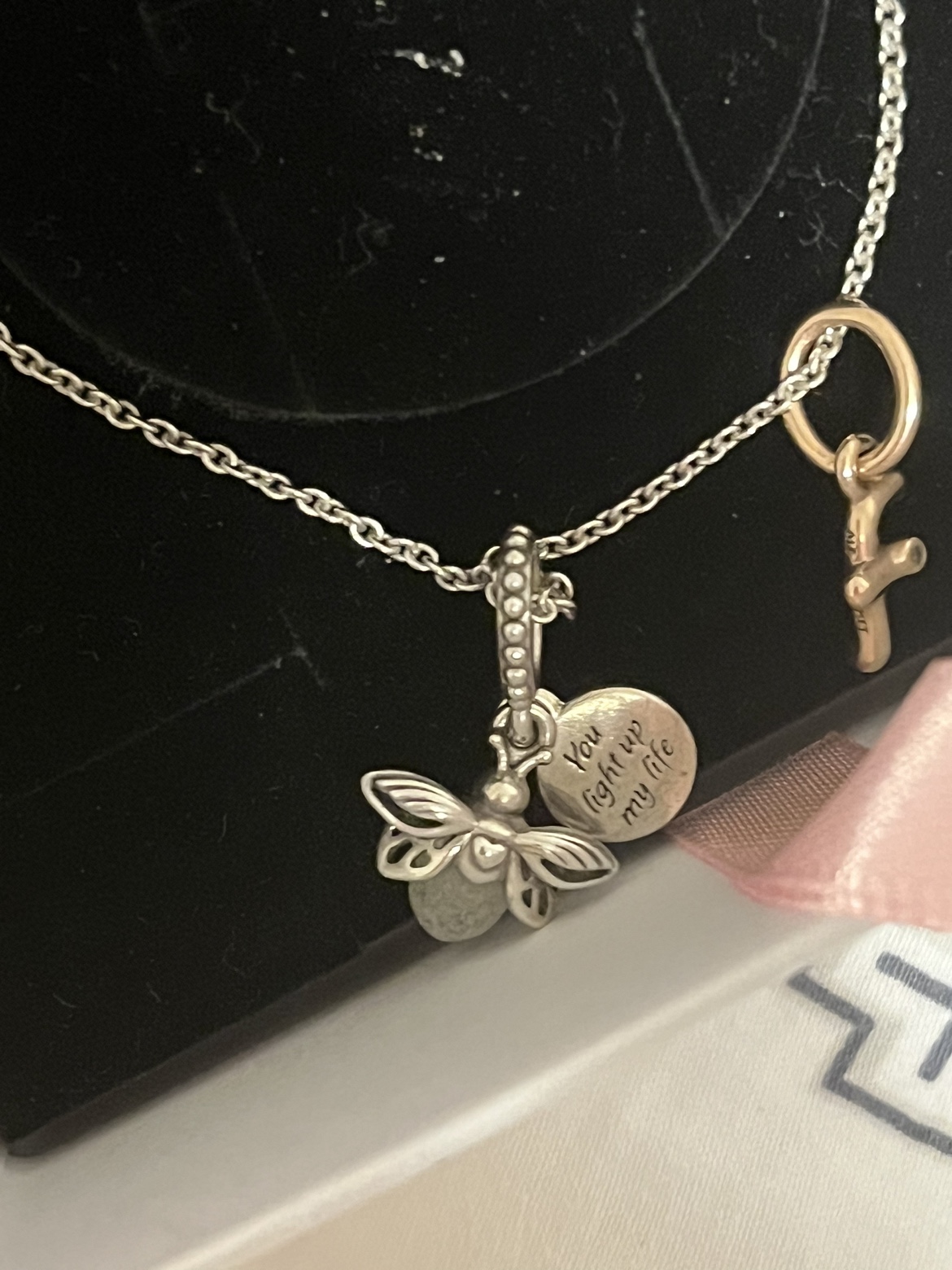 pandora necklace and charms comes with box too - photo 3