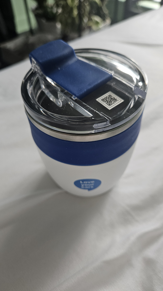 Thermos Mug White Blue thumbnail