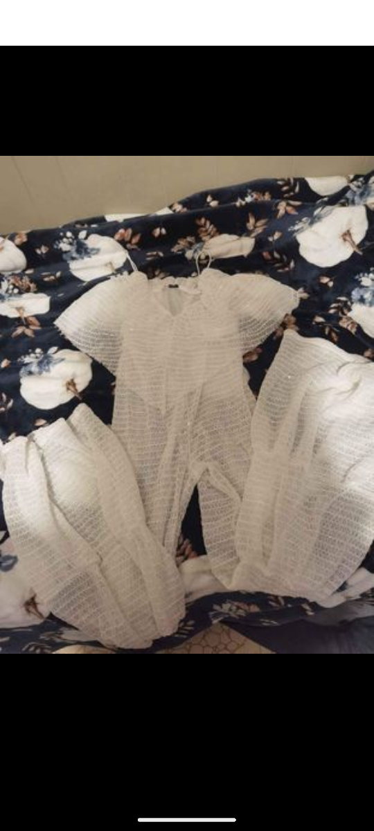 white sparkly jumpsuit