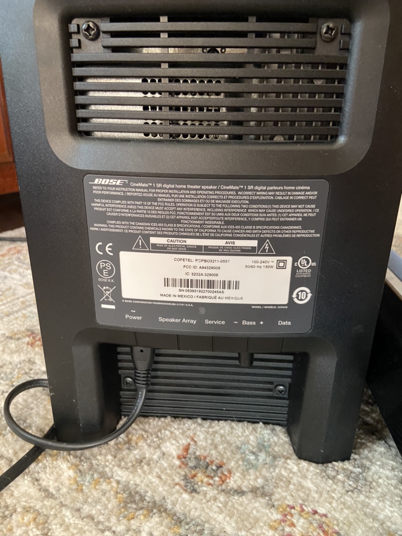 Bose Cinemate 1 SR Digital Home Theatre Speaker System - photo 2