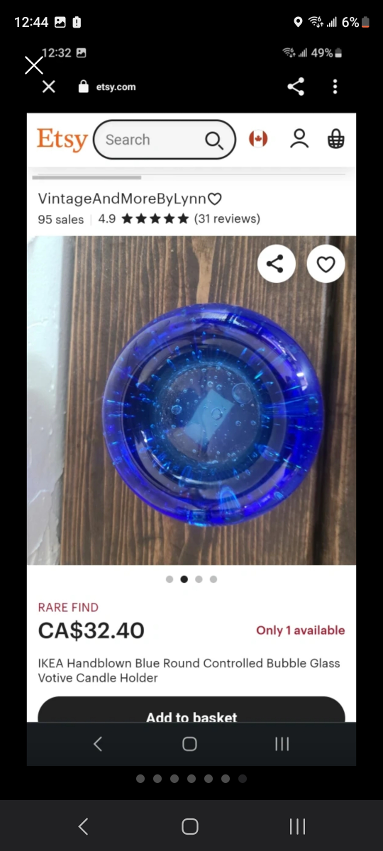 IKEA Handblown Round Bubble Glass Votive Candle Holders image indicator(7)