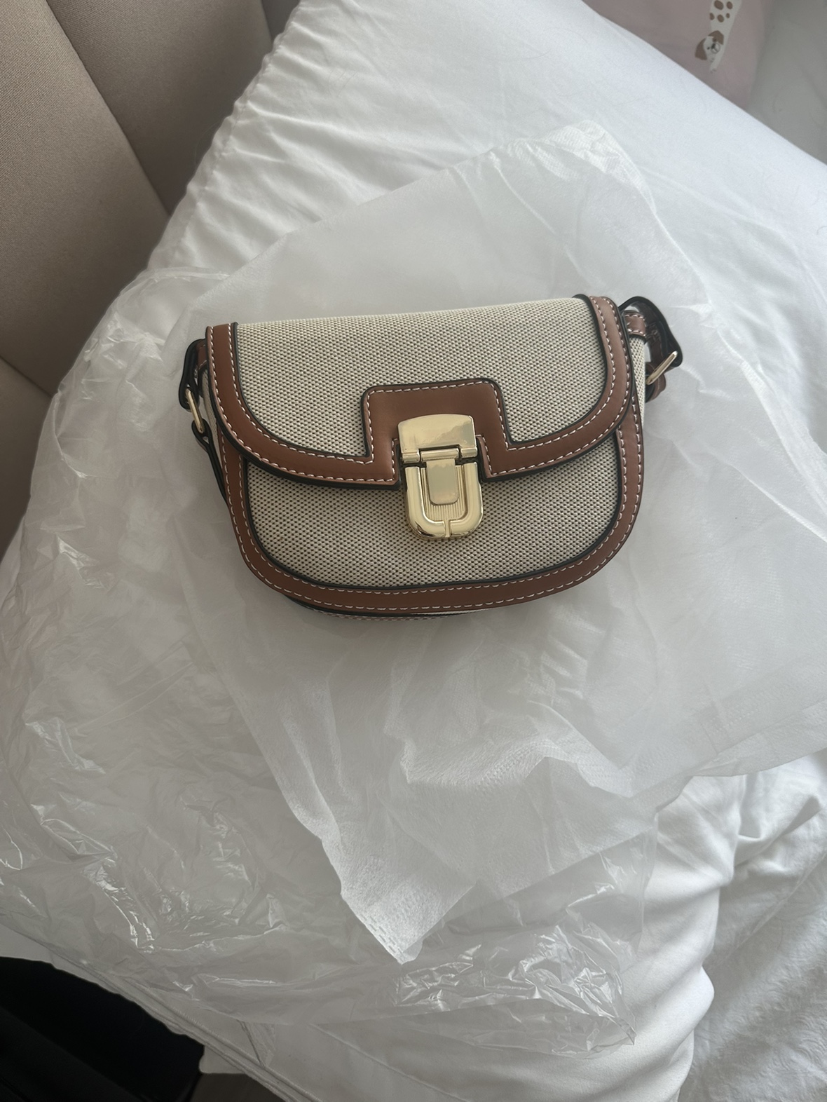 Brand new Brown and Off White Crossbody Bag image indicator(2)
