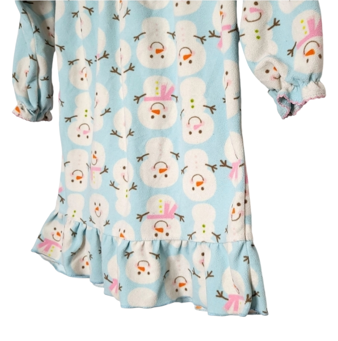 Carter's Fleece Nightgown w Snowman Print Girls Size Small image indicator(4)
