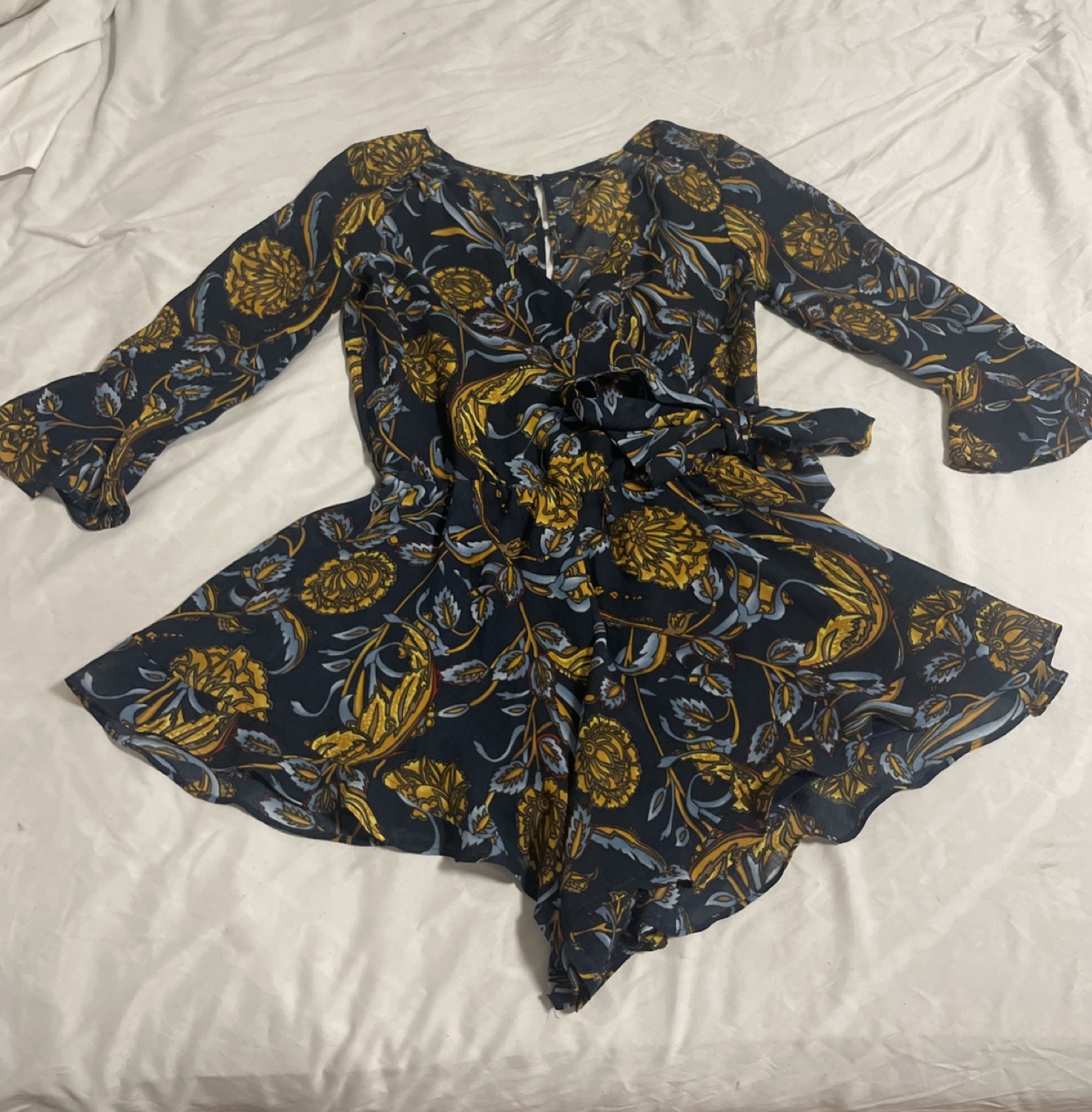 Blue & yellow play suit