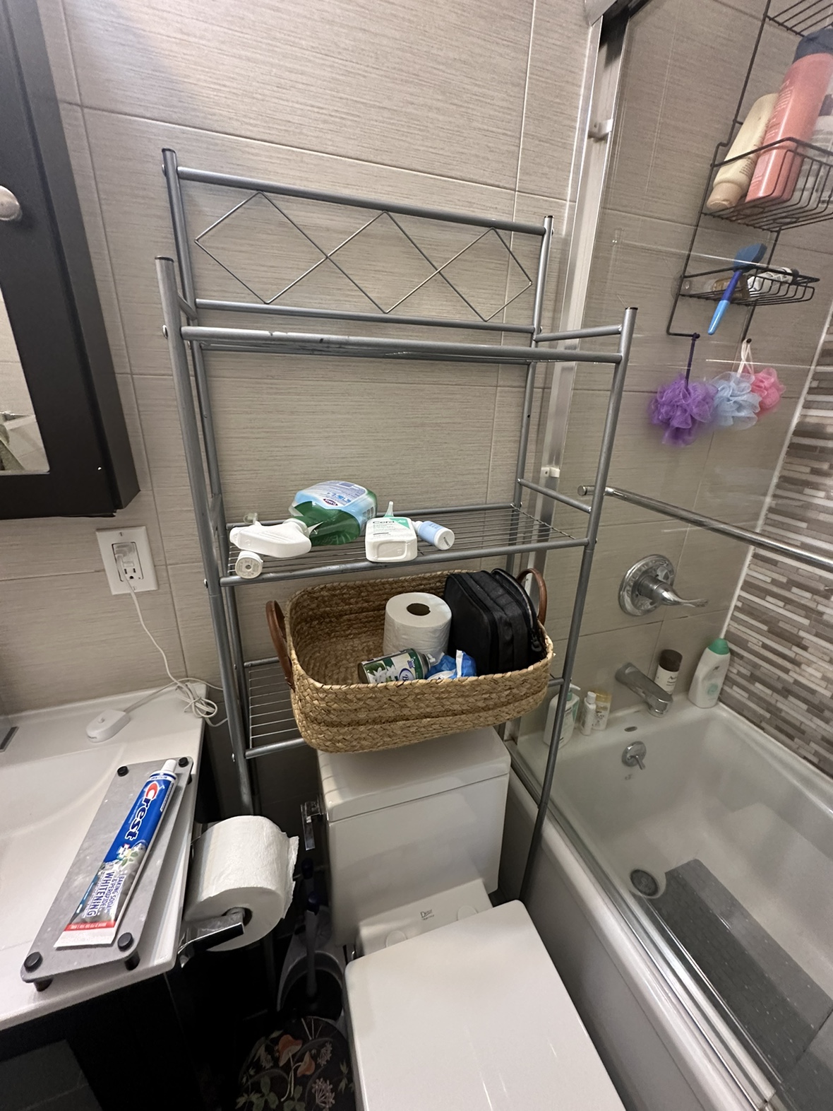 Restroom shelf