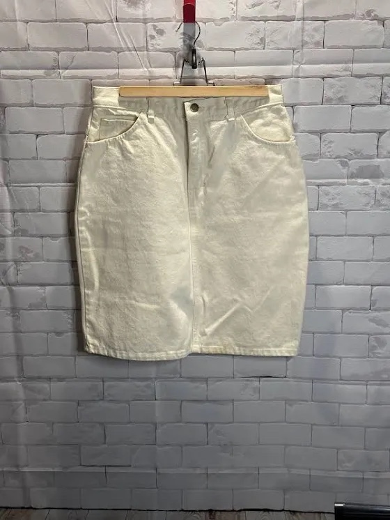 White Denim Vintage Skirt XS thumbnail